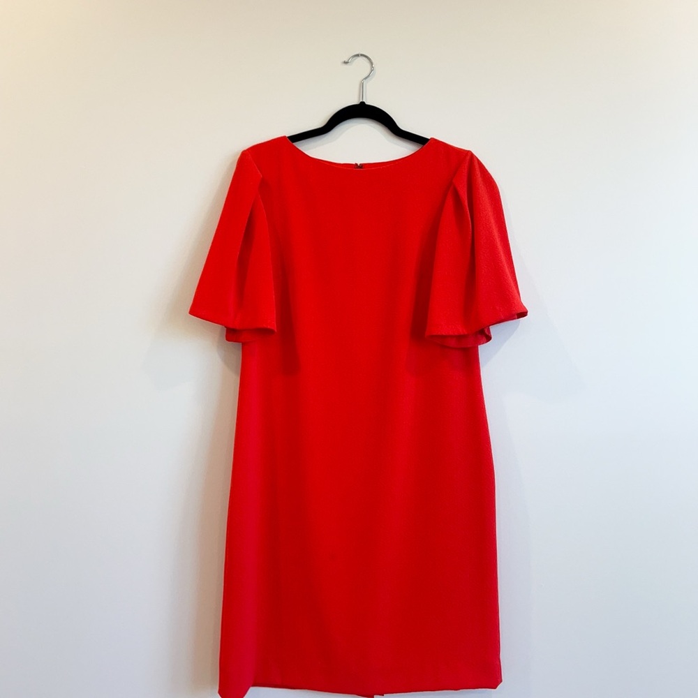 Alex Marie - Red Flutter Sleeve Knee Length Dress